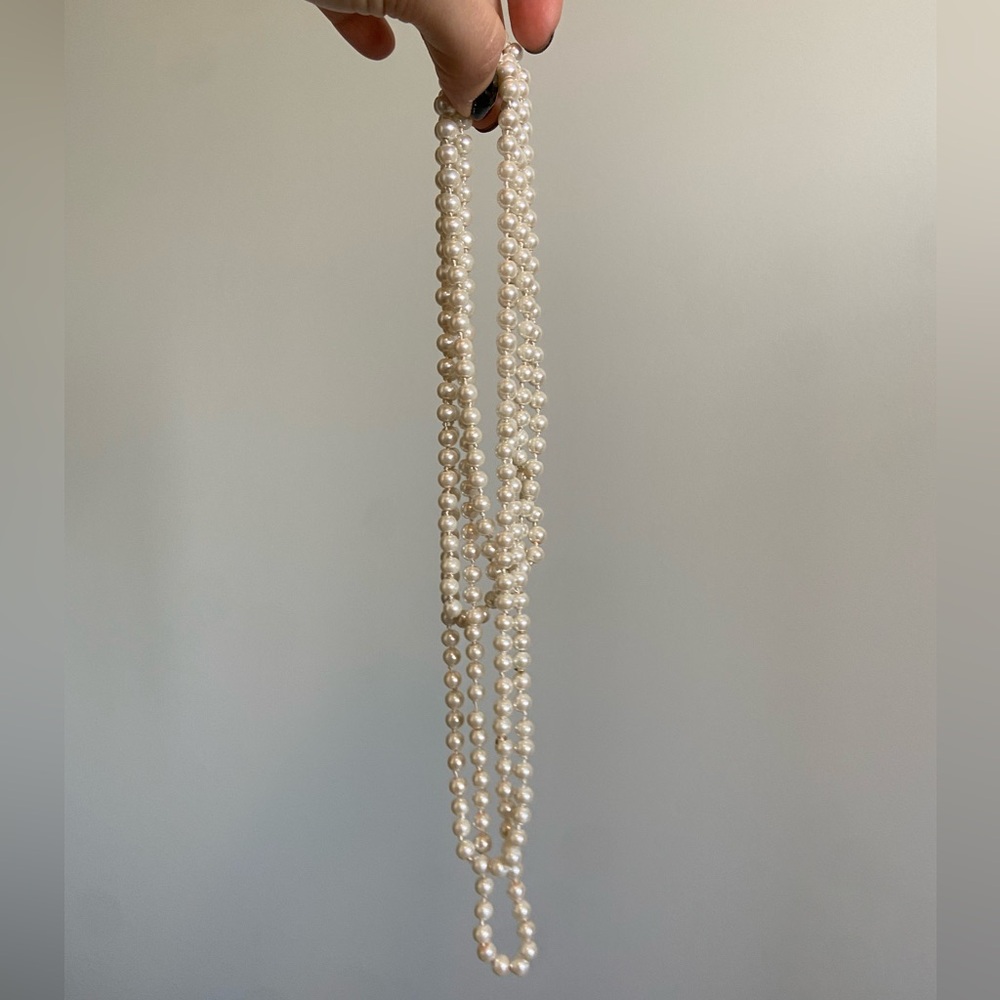 White Pearl Necklace - 74 inches long